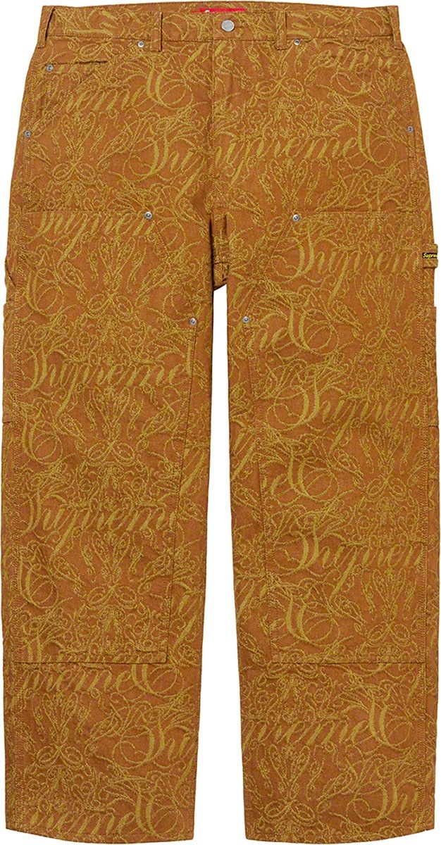 Script Jacquard Double Knee Denim Painter Pant view 9